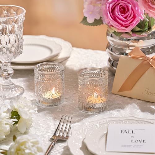 30 Pack Clear Glass Votive Candle Holders, Vintage Candle Holder Bulk, Tealight Candle Holders for Table Centerpieces, Home, Bridal Shower, Birthday, Christmas, Thanksgiving Party Table Decor - Image 4