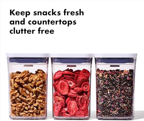 OXO Good Grips POP Small Square Airtight Food Storage Containers, 3-Piece - Image 2