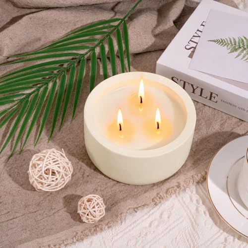 Viyffo 20oz Large Fall Scented Candle – Vanilla Dreamscape, 3 Wick Non Toxic Soy Candle, Ivory White Ceramic Jar, Luxury Home Fragrance, Elegant Room Décor & Premium Birthday Gift - Image 3