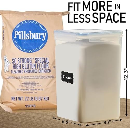 2 PC (8.5L / 287 Oz) Extra Large Pantry Flour Sugar Storage Containers Set - Image 2