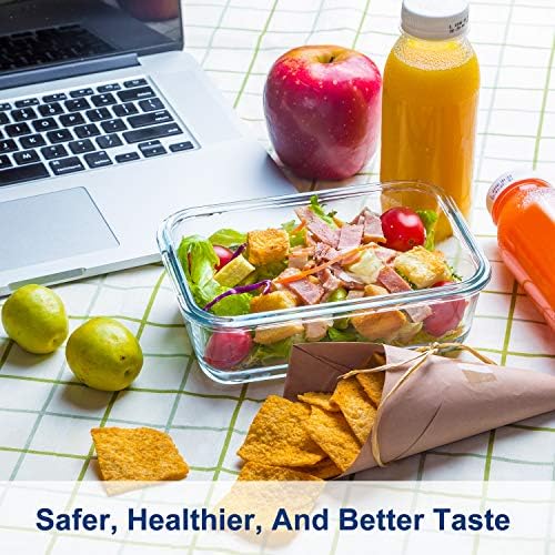 HOMBERKING 30oz 8 Pack Glass Meal Prep Containers with Lids, Food Storage Airtight Bento Boxes with Leak Proof Locking for Microwave, Oven, Freezer and Dishwasher (8 lids & 8 Containers) - Image 7