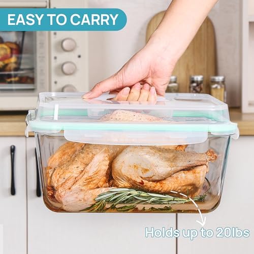 Vtopmart Extra Large Glass Food Storage Containers, 6.5L/220oz/27.5cup - Image 3