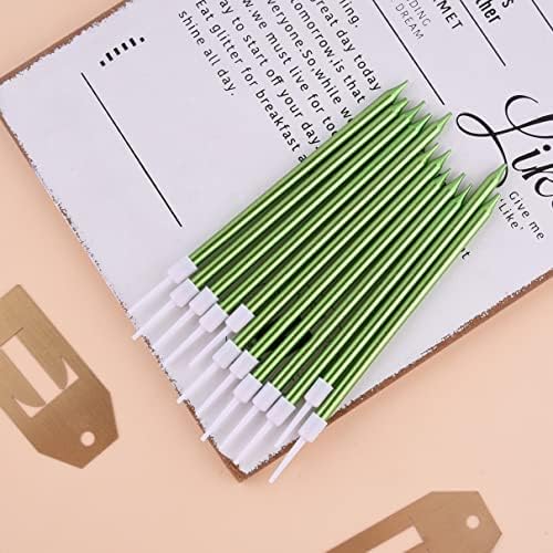 PHD CAKE 36-Count Green Long Thin Metallic Birthday Candles, Cake Candles, Birthday Parties, Wedding Decorations, Party Candles, Cake Decorations - Image 3