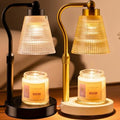 Candle Warmer Lamp for Jar Candles, Height Adjustable & Dimmable with 2/4/8H Timer, 2*50W Halogen Wax Melter Warmer for Home Office Décor, Flameless & Smokeless, Gift for Women Mom, Black-Gold/2 Pack by Unknown