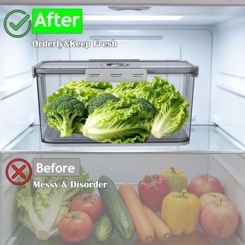 Clear Bread Box with Lid ,Time Recording Airtight Bread Container Grey - Image 3