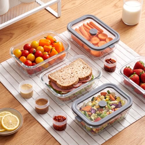 8 Pack Non-Toxic Glass Food Storage Containers with Glass Lids - Image 5