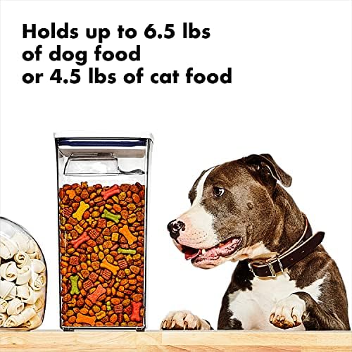 OXO Good Grips Pet POP Container – 6.0 Qt/5.7 L with Half Scoop, Ideal for up to 6.5lbs of Dog Food or 4.5lbs of Cat Food, Airtight Dog and Cat Food Storage Container, BPA Free, Clear - Image 3
