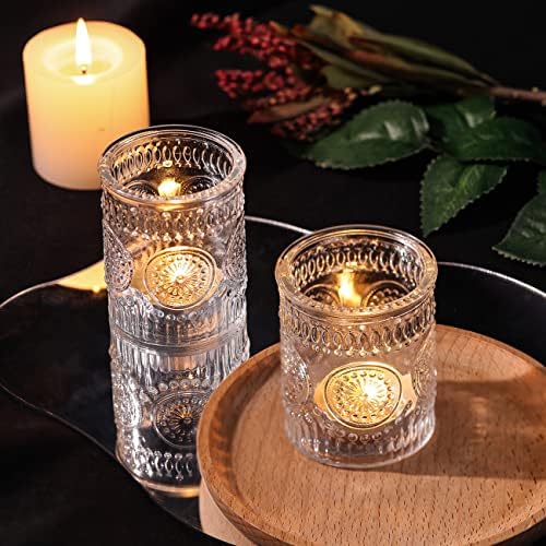4PCS Clear Votive Candle Holders - Glass Tea Lights Candle Holder - Image 6