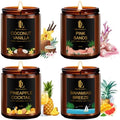 Scented Candles Set, 4 Pack Soy Candles for Home Scented, Candle Gifts for Men Women, Scents of Pineapple Cocktail/Coconut Vanilla/Pink Sands/Bahamian Breeze by DLDREAMYDEWLA