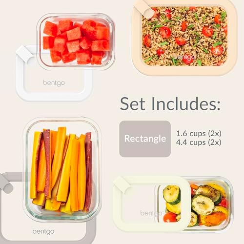 Bentgo Signature Glass Food Storage Containers with Lids, 8 Piece Set - Image 6