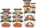 Rubbermaid 28-Piece Clear/Grey Food Storage Containers, Premium Snap Bases, and Various Size Lids, Perfect for Meal Prep, Leftovers, and Dishwasher Safe by Rubbermaid
