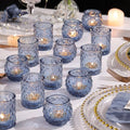 NITIME 36Pcs Assorted Blue Votive Candle Holders, Blue Candle Holders for Wedding Table Decor, Tea Lights Candle Holder for Table Centerpiece, Bridal Shower, Baby Shower Decorations by NITIME