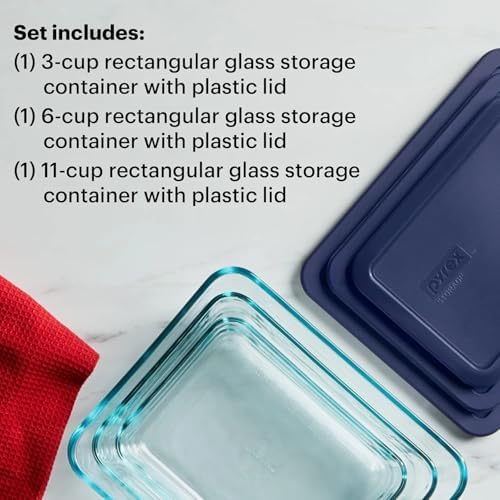 Pyrex Simply Store (3-Pack) Rectangular Glass Food Storage Containers Set - Image 3