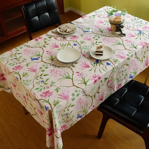 Square Table Cloth,100% Waterproof Tablecloth Oil Proof Spill Proof Vinyl Table Cloth, Wipe Clean Plastic Table Cover for Dining, Camping, Indoor and Outdoor 54" x 54",Pink - Image 2
