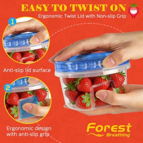 10 Pack 17oz Small Freezer Food Storage Containers with Twist Top Lids - Image 6