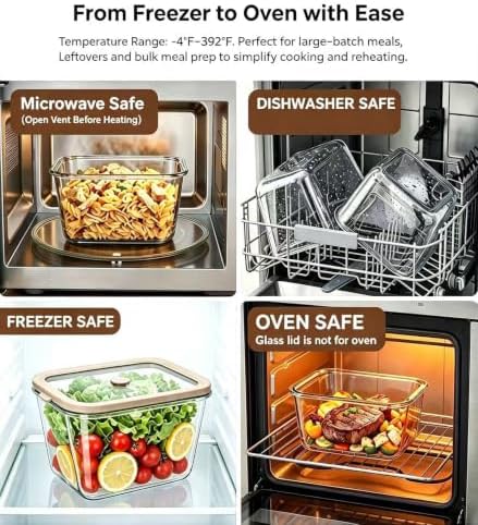 2 Pack 82oz Large Glass Food Storage Containers with Lids - Image 6