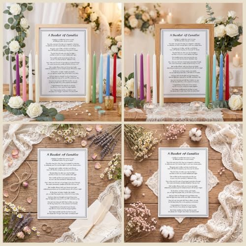 Mtlee Basket of Candle Wedding Gift Candleholders Basket Ribbon, Plain - Image 6