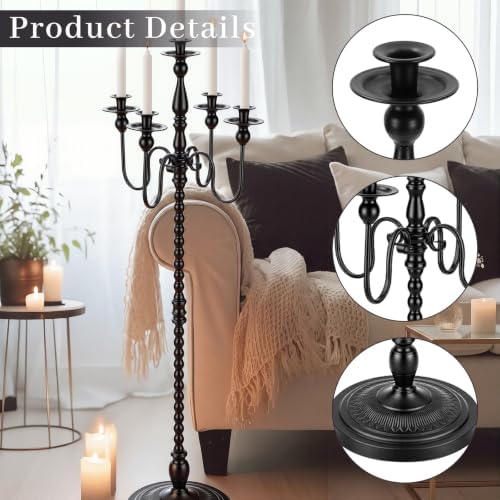 1 Pcs 48 Inch Black Candelabra Halloween Decorations, Vintage - Image 4