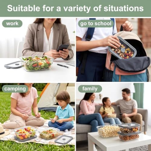 10 Pack Glass Food Storage Containers with Glass Lids, 5 x 35oz & 5 x 21oz - Image 6