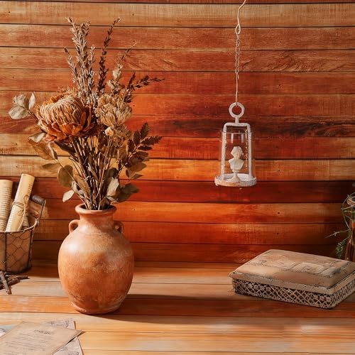 3.3" Wide Modern Farmhouse Metal Hurricane Candle Holder with Handmade Sturdy Glass Sleeve in Rustic White for Tealight Candle & Plants, Glass Hurricane Lantern, Industrial, Minimalistic - Image 5
