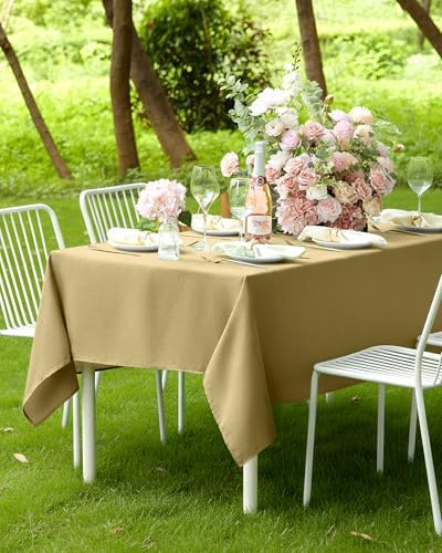 Pureegg Rectangle Linen Tablecloth Waterproof & Stain Resistant, Wrinkle-Free Table Cloth Adds Elegance and Protection, Ideal for Dining, Party, Wedding and Outdoor, 52 x 70 Inch, Coffee - Image 7