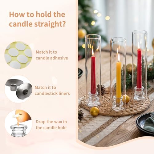 NUPTIO Hurricane Candle Holders for Table Centerpiece- 12" H Set of 6 - Image 5