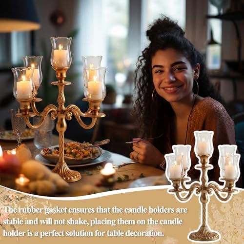 LemonRoad 12 Sets Clear Peg Votive Holders with Rubber Gasket, 3.5" - Image 7