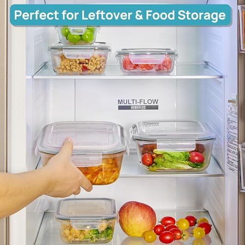 Vtopmart 2.26L/76oz Extra Large Glass Food Storage Containers with Lids, 6 pack Meal Prep Container Set, Airtight Lunch Boxes with Snap Locking Lids for Microwave, Oven, Freezer, Dishwasher - Image 5