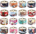 WPONSZU 16Pack Christmas Scented Candles, Gift Set 2.5oz Strong Fragrance Aromatherapy Candles,Portable Travel Tin Jar Candles Gifts for Home Scented Decoration Valentine'sDay by WPONSZU