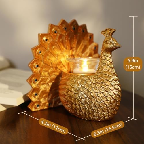 Peacock Tealight Candle Holder, Home Decor Gifts for Women Mom Grandma - Image 4