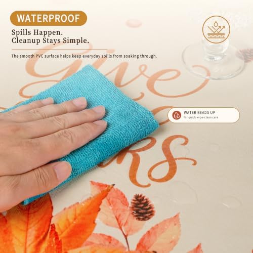 Rectangle Table Cloth, 100% Waterproof Vinyl Tablecloth, 52" x 70" - Image 2