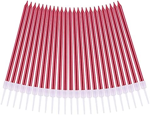 PHD CAKE 36-Count Red Long Thin Metallic Birthday Candles, Cake Candles, Birthday Parties, Wedding Decorations, Party Candles, Cake Decorations - Image 4