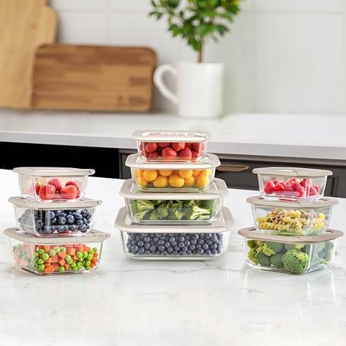 Glass Food Containers with Glass Lid, Microwave Safe Food Storage Container Set, 6 Pack Square Shape, Large Size Airtight Storage Set with Leak Proof Lids, Meal Prep Containers - Image 7