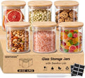 SENTVEND 24 Oz Glass Jars - 6 Pack Food Storage Containers with Lids Square by SENTVEND