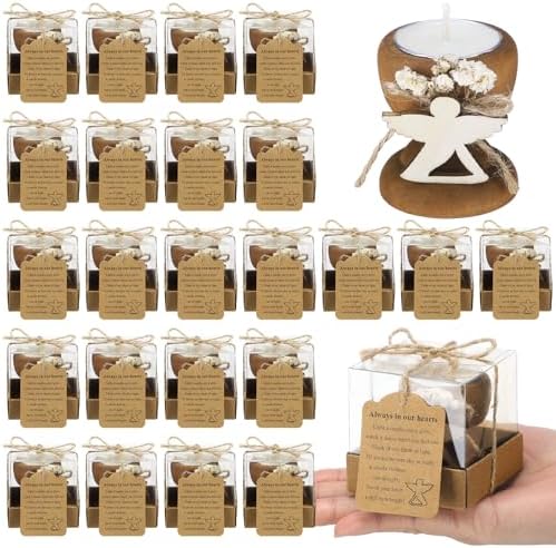 Nuanchu 24 Set Funeral Memorial Candles Holders Funeral Keepsakes, Angel by Nuanchu