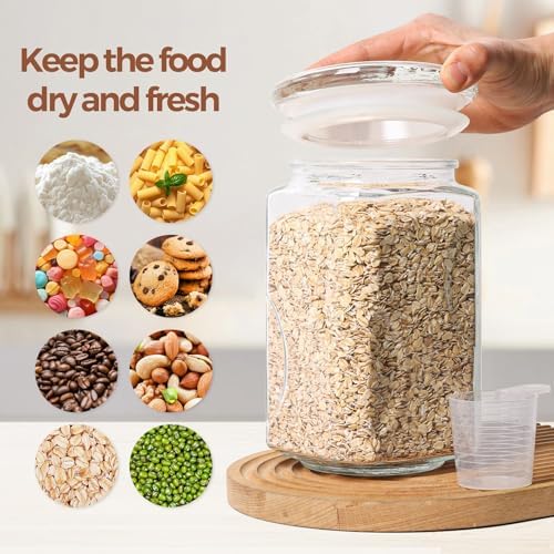 ComSaf Large Square Glass Pantry Jar with Lid 78 oz Wide Mouth - Image 6