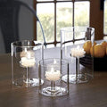 Set of 3 Cylinder Glass Decorative Hurricane Candle Holder Clear Votive Candle Holders Table Centerpieces for Dining Room Wedding Parties Home Decorations by LANLONG