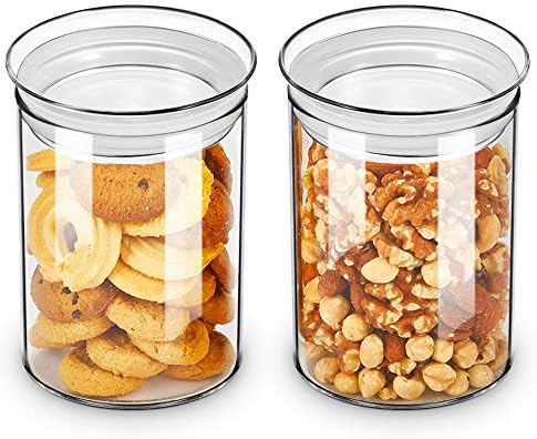 ZENS 27oz Glass Jars with Airtight Lid Set of 2, Clear Glass Storage Containers, Glass Kitchen Canisters with Airtight Lids, Coffee Jars for Brown Sugar, Pantry Organization by ZENSLIFESTYLE