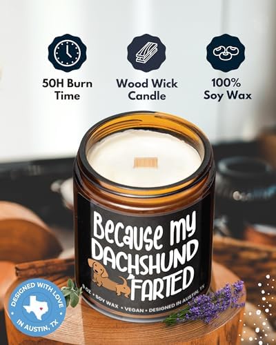 Funny Dachshund Candle, Dachshund Gifts for Women and Men, Unique Funny Pet-Themed Gift Ideas, Best Present for Pet Lovers, Perfect Presents for Dog Mom & Dog Dad, Birthday, Christmas, Gift-Ready - Image 2