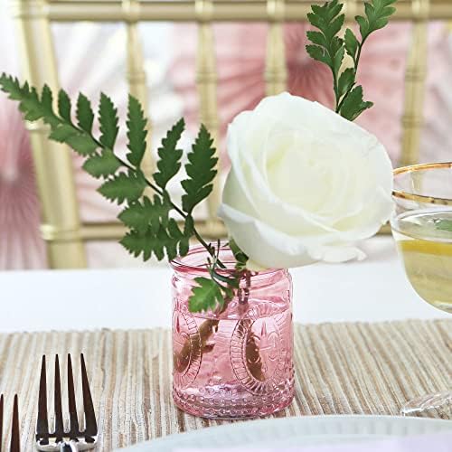 24PCS Kate Aspen Tea Light Holder, Vintage Glass Tealight Votive Candle Holders, Perfect Wedding Favor, Bachelorette Favor or Bridal Shower Favor - Pink - Image 3