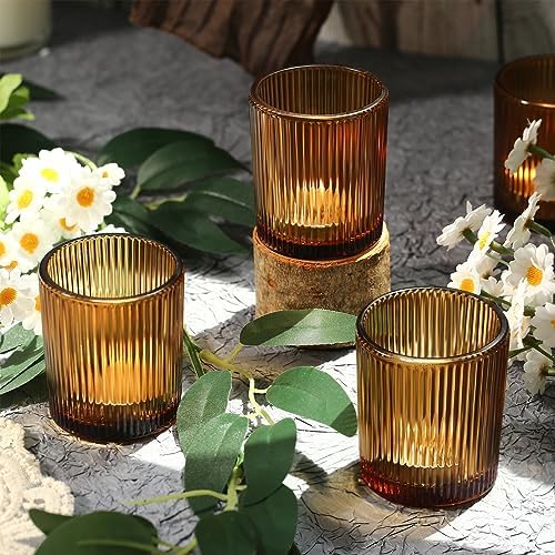 36 Pack Votive Candle Holders, Amber Candle Holders for Fall Table Decor - Image 5