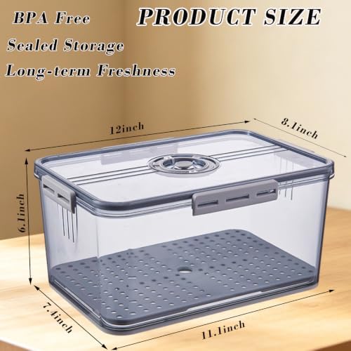 Bread Box Bread Boxes with Lid for Kitchen Counter, Airtight Loaf Bread Storage Container,Large Time Recording Bread Keeper for Homemade Bread, Toast, Bagel, Donut and Cookies ,Not dishwasher safe - Image 3