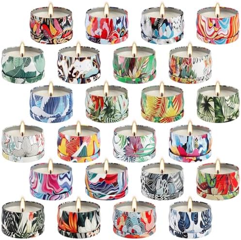 WPONSZU Set 24 Pack Scented Candles Gifts Soy Wax Travel Tin Jar Candles for Home 2.5 OZ jar Candles for Mom for Christmas, Birthday, Thanksgiving, Mother's Day by WPONSZU