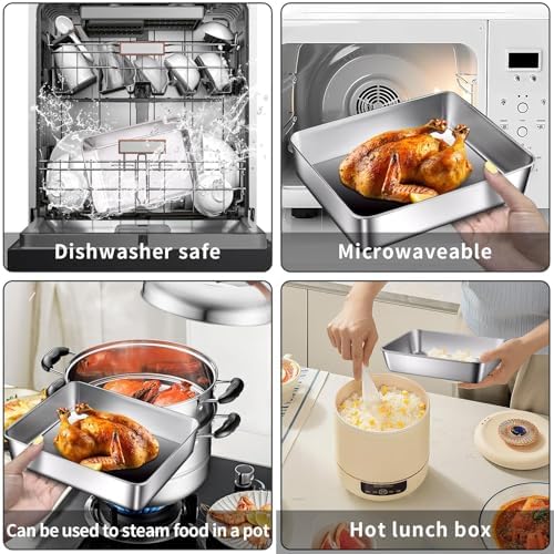 GIUOIDUO stainless steelFood Storage 12-Pack Lunch BoxContainers setsstorage box with lidfreezer FrozenKitchen tra with lidOven plateSide dish plate Freezer & Dishwasher Safe - Image 4