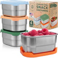 Small Metal Snack Containers - Stainless Steel - 8 oz, 4 PK, Fall Fest by Everusely
