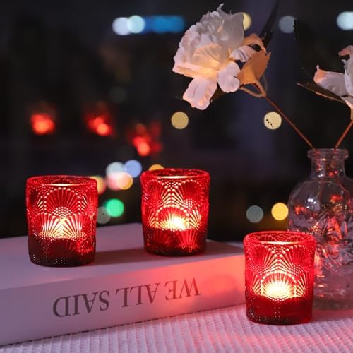 Woho 24pcs Red Votive Candle Holders Boho Style for Christmas Decorations - Image 3