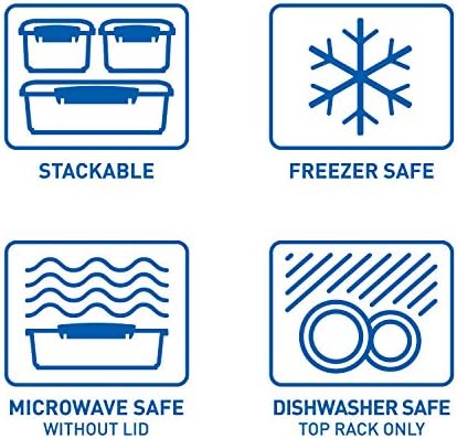 Sistema KLIP IT Rectangular Collection Food Storage Container, 33.8 oz./1 L, Clear/Blue, 2 Count - Image 3