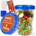 8 Pack 34oz Soup Freezer Storage Containers with Twist Lids for Meal Prep by ForestBreathing
