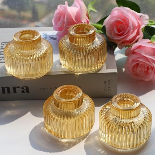 Woho 8pcs Gold Candle Stick Candle Holder, Votive Candle Holder for Home by Woho