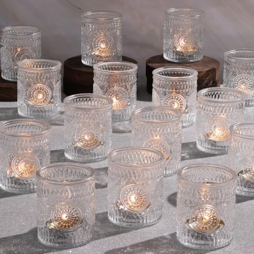30 Pcs Clear Votive Candle Holders for Wedding, Glass Tea Lights Holder, by DEVI